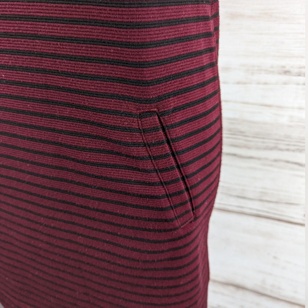 Lou & Grey Maroon and Black Stripe Dress sz XS - Picture 6 of 8